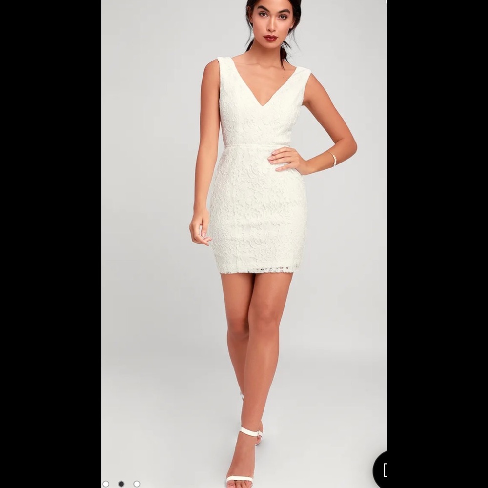 GUC Lulus white lace dress
